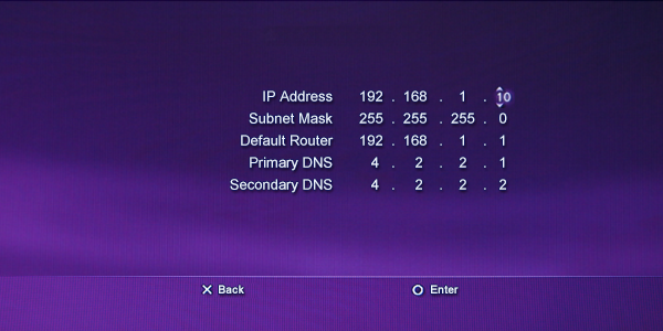 Ip address on sale setting ps3