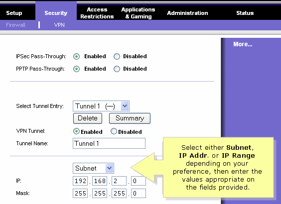 Linksys Official Support - Établissement d'un tunnel IPSec client