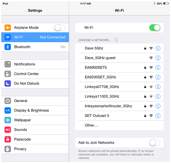 iPad® to the wireless network